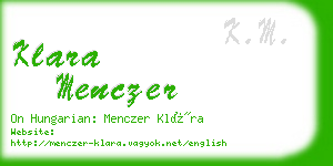 klara menczer business card